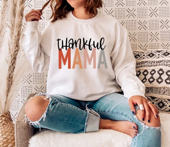 Thankful Mama Shirt, Thanksgiving Tee, Thankful Shirt, Thanksgiving Shirt Women, Womens Thanksgiv... | Etsy (US)