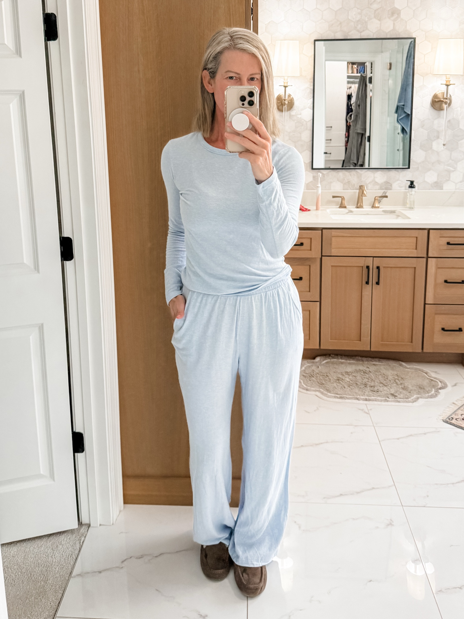Another set I’m living in this month…the percent lightweight fabric that’s still so cozy. The fit is perfection and is the perfect loose so you don’t feel restricted. Wearing a Tall M

#LTKSaleAlert #LTKOver40 #LTKTall