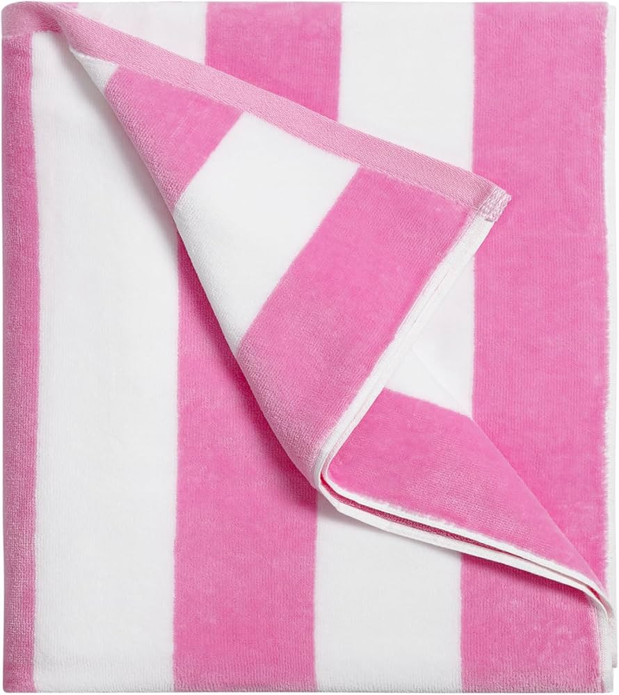 Large Oversized Beach Towel - Big Cotton 36 x 70 Inch Striped Pool Towel, Large Cabana Soft Swimm... | Amazon (US)