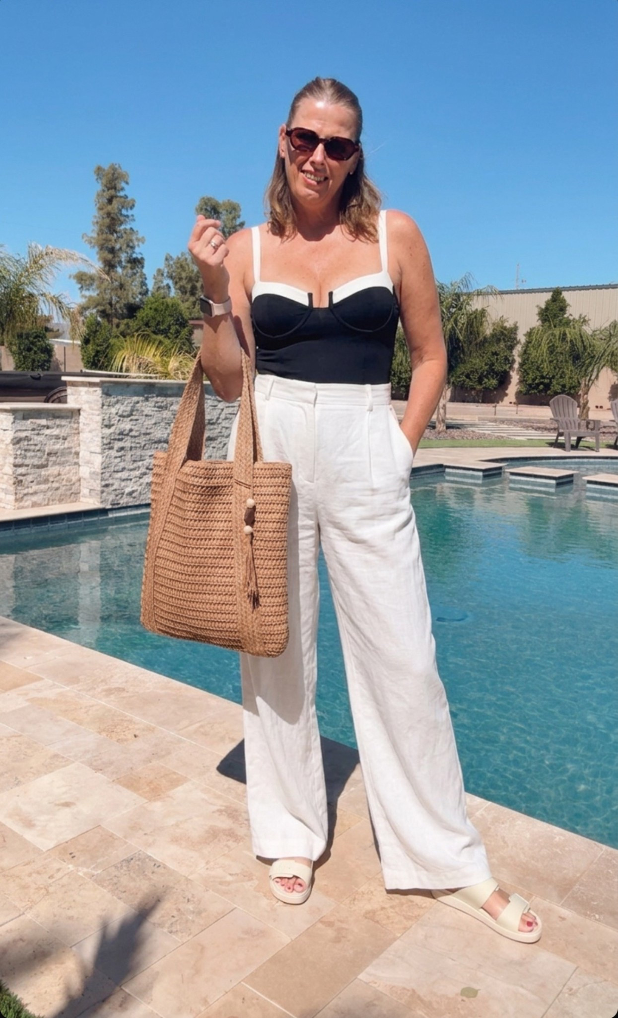 Pool outfit

Linen pants, black flattering swimsuit, pool outfit, summer outfit ideas, effortless style, mom swimsuit, vacation outfit 

#LTKSwim #LTKTravel #LTKootd