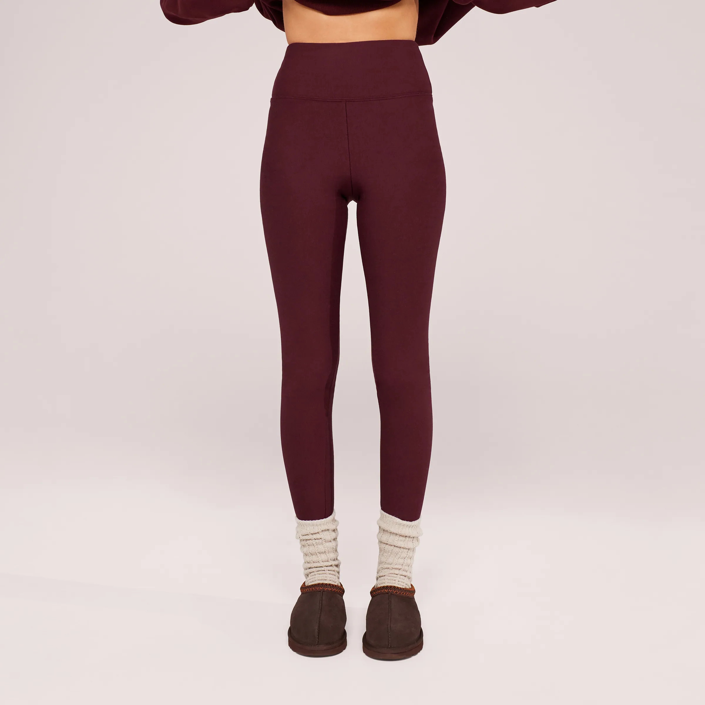 Winter Everyday High Waisted Leggings | Burgundy | LOVALL