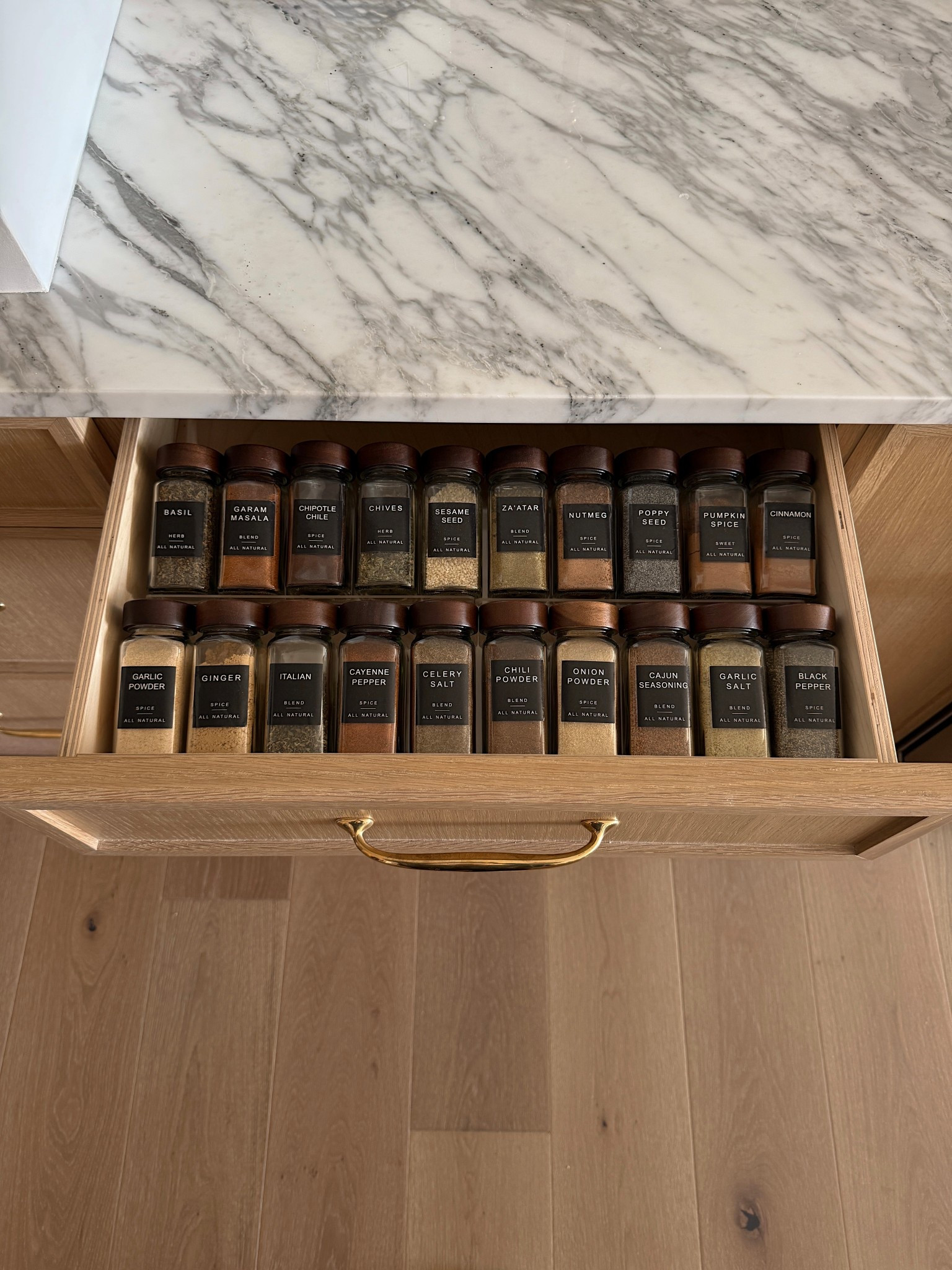 Loving this organizer 🤍 

Home, cleaning, organization, spices, kitchen, lifestyle, simple, cooking, spice drawer, pantry,  home essentials, drawer organization
