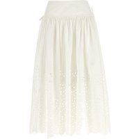 Self Portrait 'White Cotton Embroidered Midi' Skirt | Balardi (US & Canada)