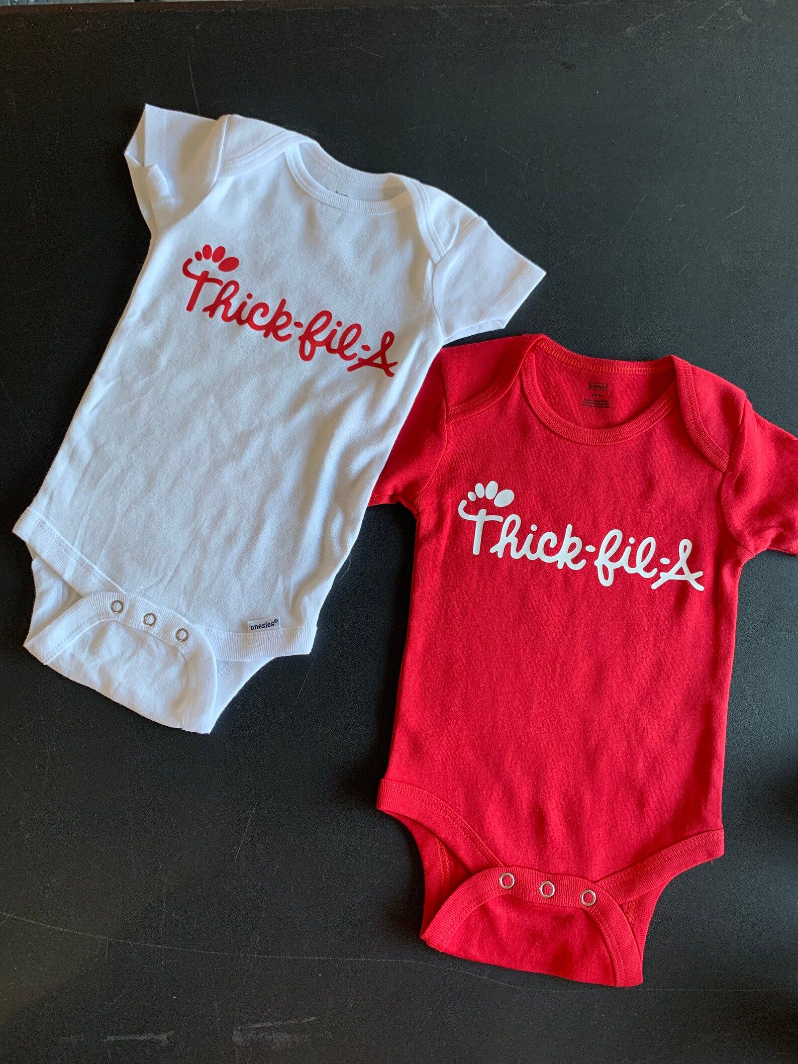 Read the full title
    Thick-fil-A/ Baby Onesie/ Adult Tee | Etsy (US)