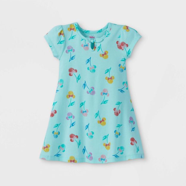 Toddler Girls' Minnie Mouse Printed Tunic Dress - Light Blue | Target