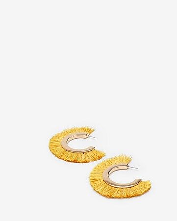 Fringe Open Hoop Earrings | Express