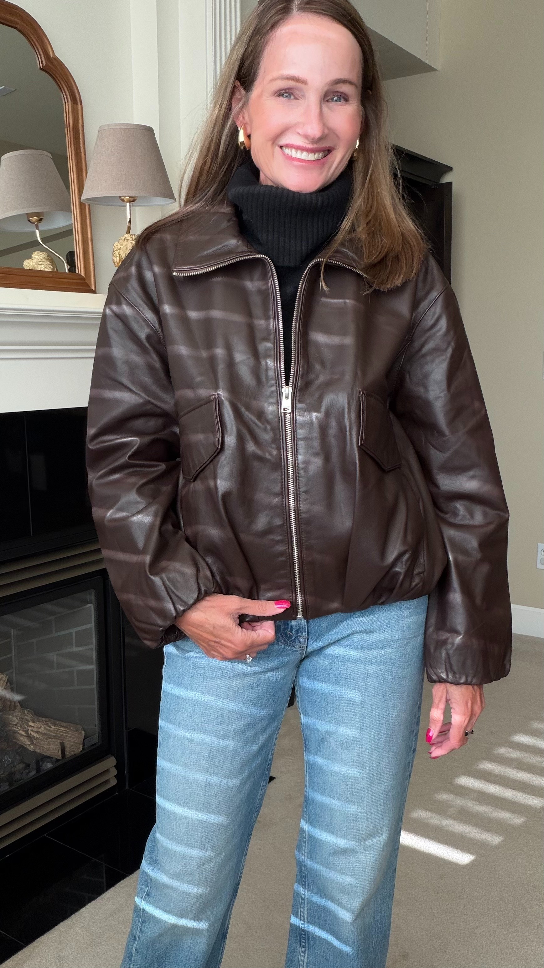 My new go-to leather jacket! Wearing size xs. 

 #LTKCon #LTKgrwm #LTKootd