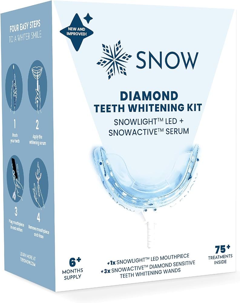 Snow Teeth Whitening Kit with LED Light,3 Whitening Wands, LED Mouthpiece, Shade Guide,Complete a... | Amazon (US)