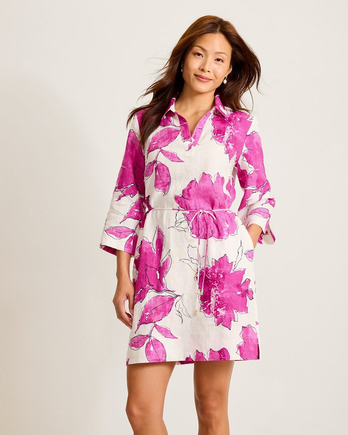Two Palms Gilded Petals Linen Shift Dress | Tommy Bahama
