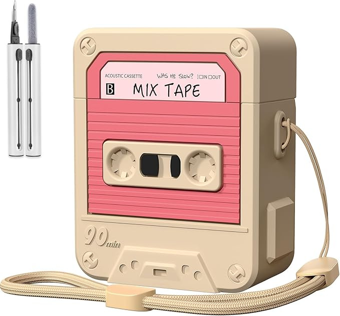 KOREDA Compatible with AirPods Case Cover with Cleaner Kit, Funny Cassette Tape Design Case for A... | Amazon (US)