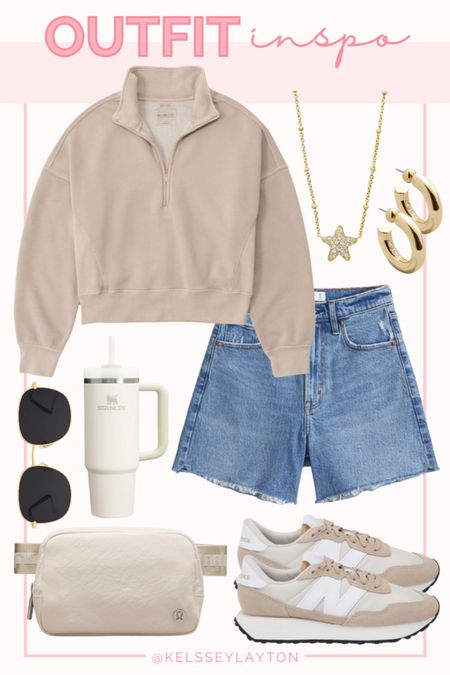 Outfit idea, Abercrombie outfit, casual style, jean shorts, Lululemon belt bag, new balance sneakers 

#LTKFindsUnder50 #LTKSaleAlert #LTKShoeCrush