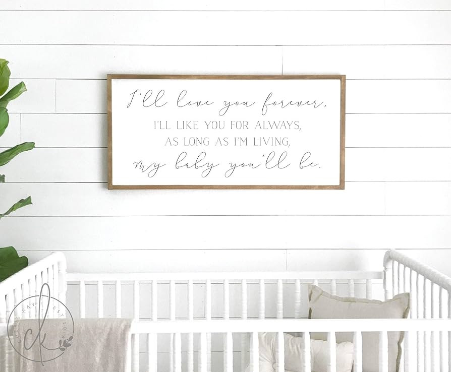 Fprqlyze Tamengi Nursery Room Sign I'll Love You Forever Sign Nursery Room Decor Nursery Wall Dec... | Amazon (US)