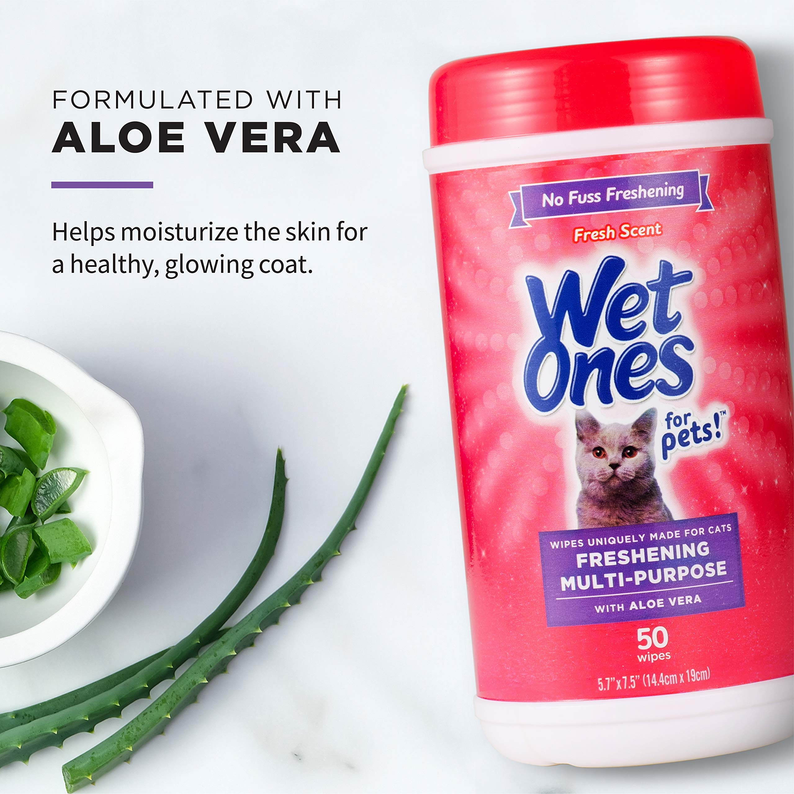 Amazon.com: Wet Ones for Cats Freshening Wipes, Multi-Purpose Cat Grooming Wipes with Aloe Vera, ... | Amazon (US)