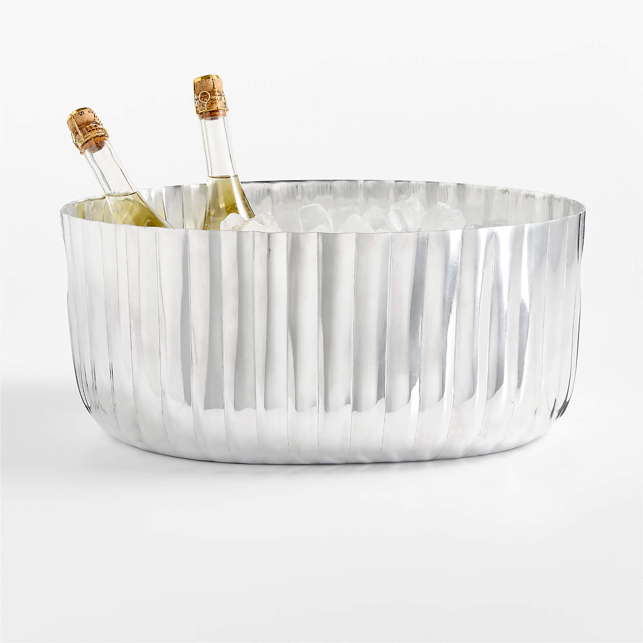 Bash Fluted Silver Beverage Tub + Reviews | Crate & Barrel | Crate & Barrel
