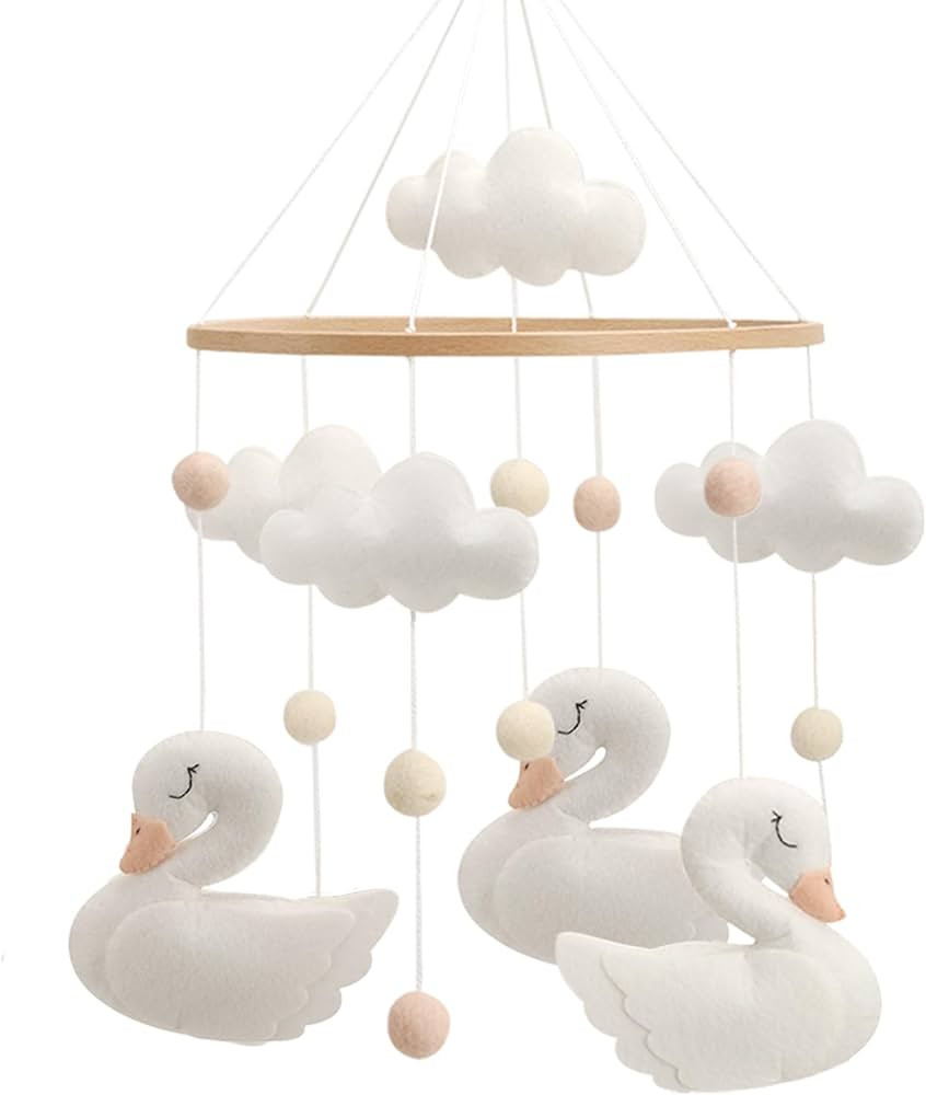 Swan Baby Mobile Nursery Baby Girl Mobile Crib Mobile for Girl | Amazon (US)