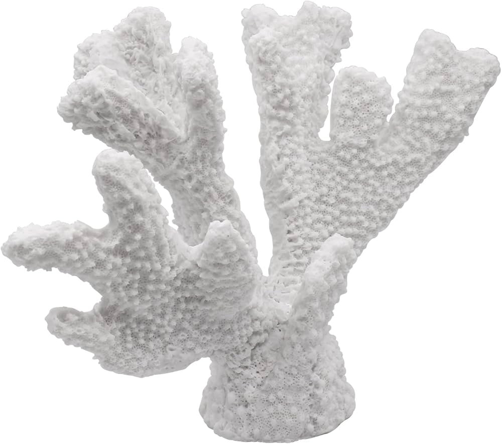Resin Coastal Coral Home Decor, White Artificial Coral Reef Decorations, Beach Living Room Bedroo... | Amazon (US)