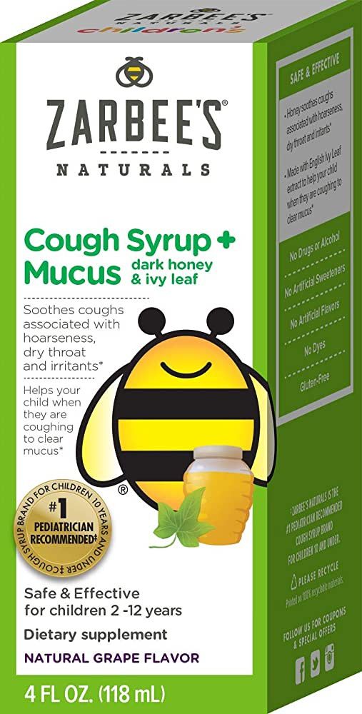 Zarbee's Children's Cough Syrup + Mucus Daytime, Grape 4oz | Amazon (US)