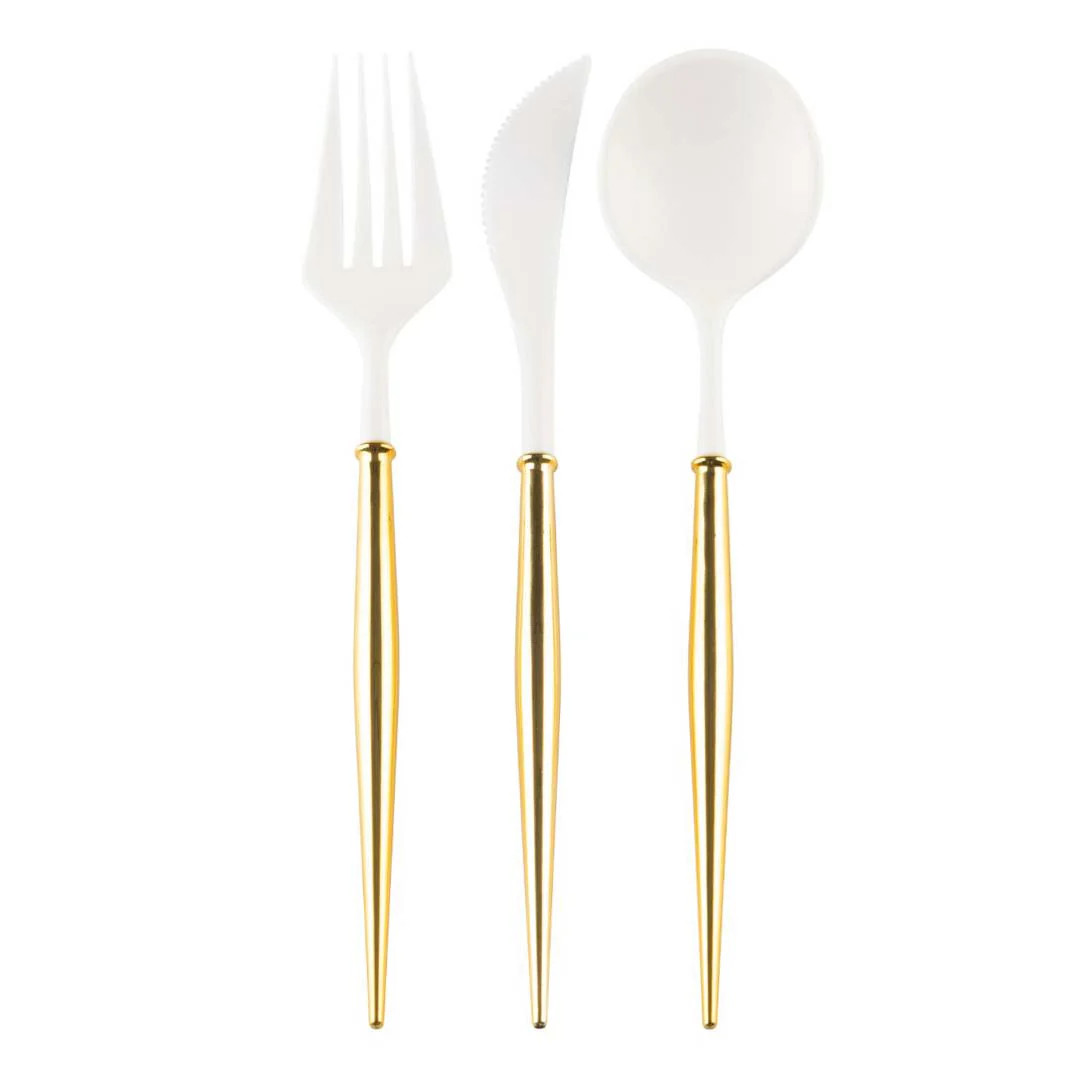 Gold Bella Assorted Plastic Cutlery/24pc, Service for 8 | Sophistiplate