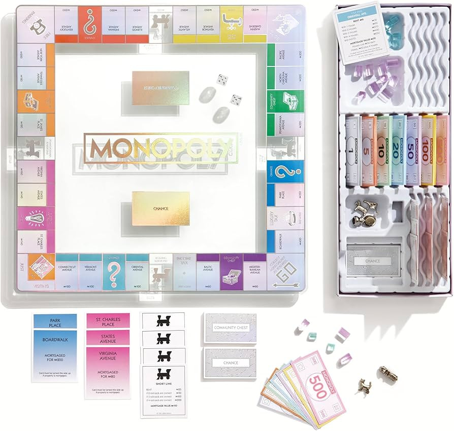 WS Game Company Monopoly Aura Edition with Tempered Glass Game Board | Amazon (US)