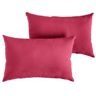 Sunbrella Hot Pink Rectangular Outdoor Knife Edge Lumbar Pillows (2-Pack) | The Home Depot