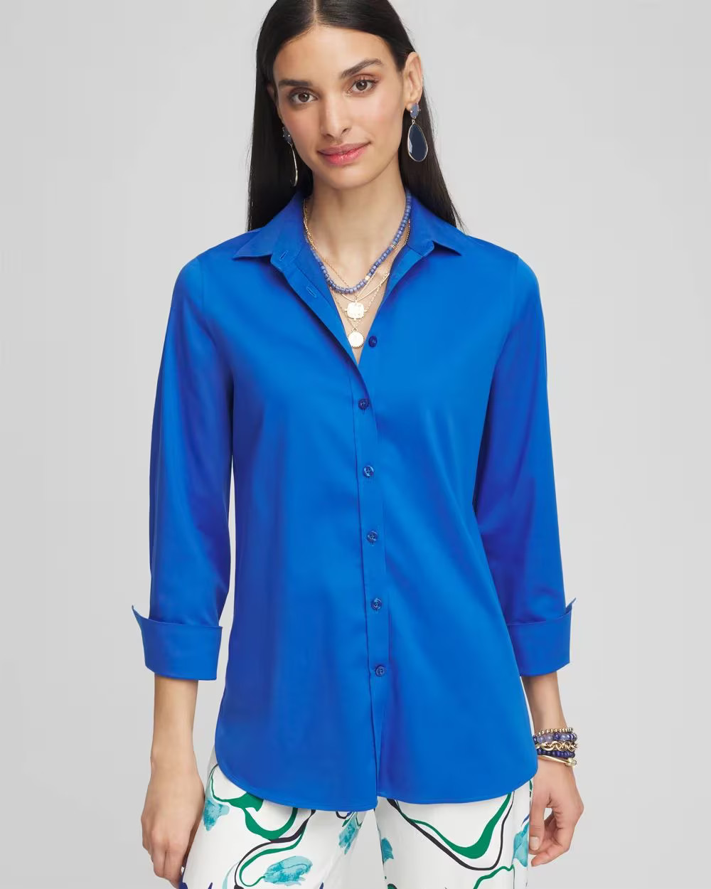 No Iron™ 3/4 Sleeve Stretch Shirt | Chico's