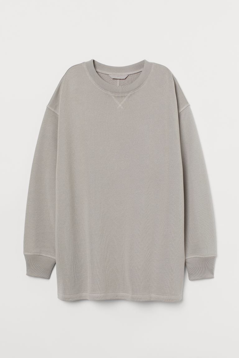 Silk-blend Sweatshirt - Light gray - Ladies | H&M US | H&M (US + CA)