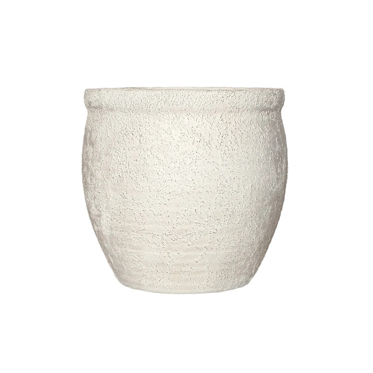 12" Dia Fiberstone Planter – Modern Farmhouse Indoor/Outdoor Flower Pot, Beige Container with G... | Wayfair North America