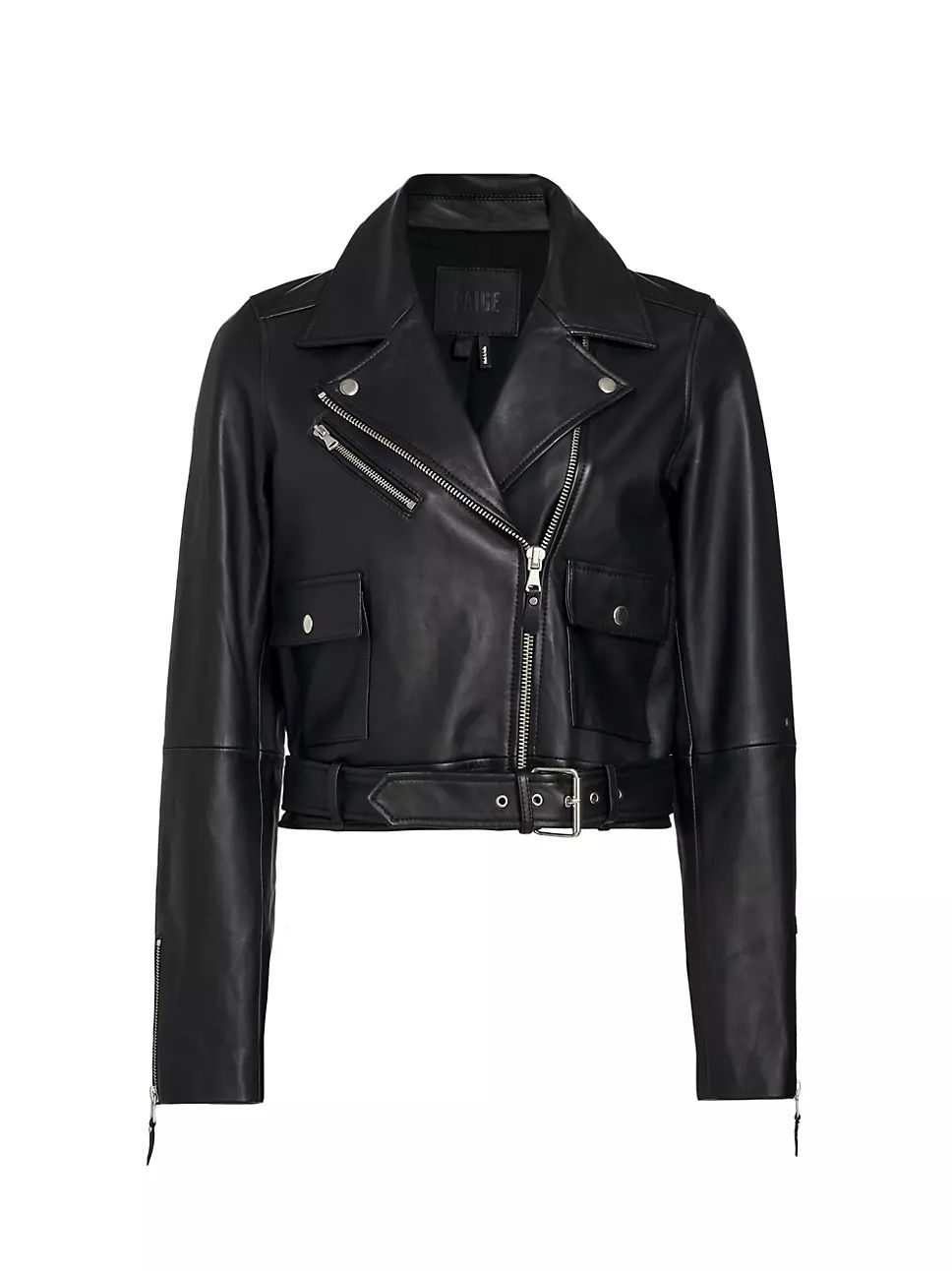 Paige Demetra Cropped Leather Jacket | Saks Fifth Avenue