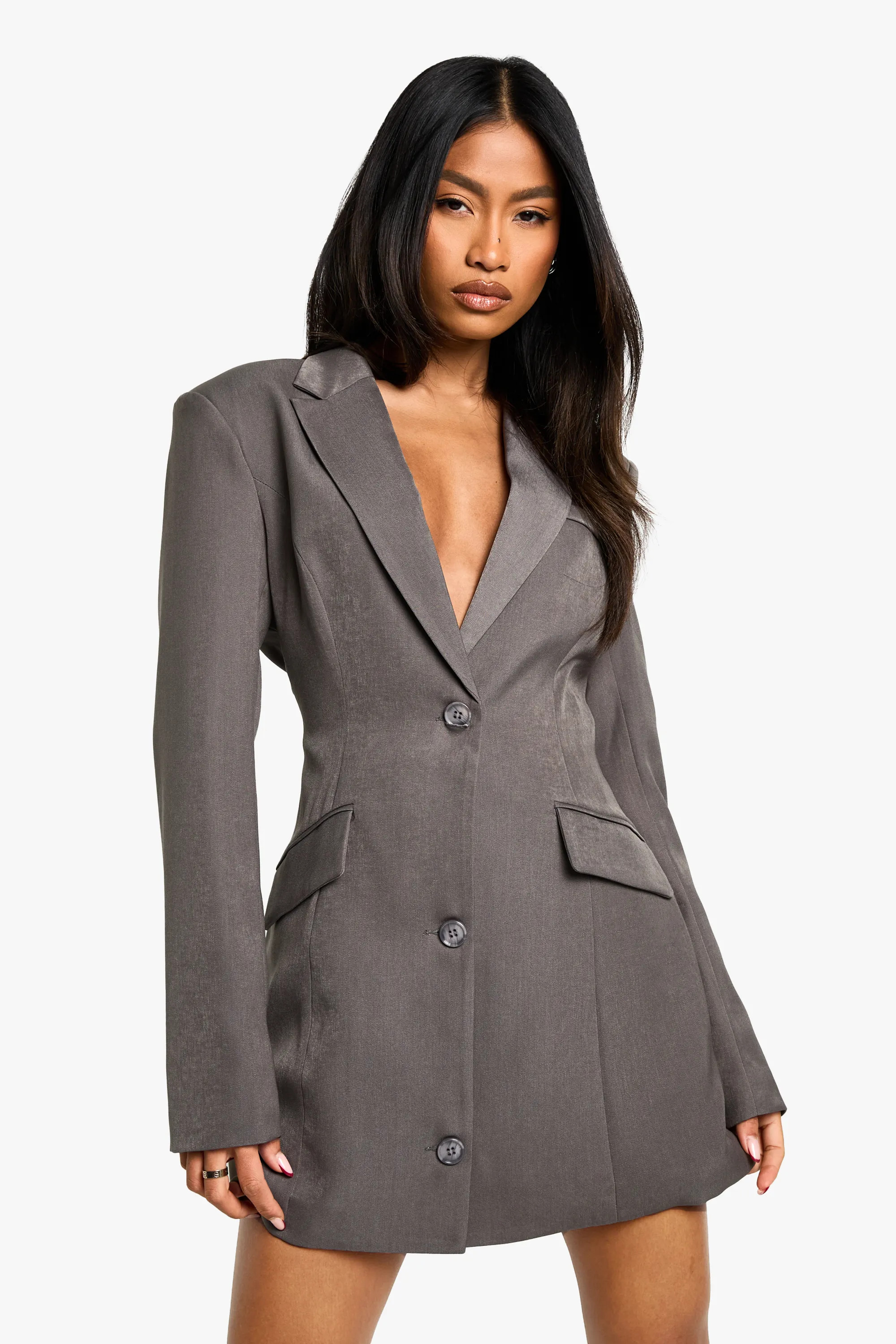 Dresses | Tailored Structured Cinched Waist Blazer Dress | boohoo | Boohoo.com (UK & IE)