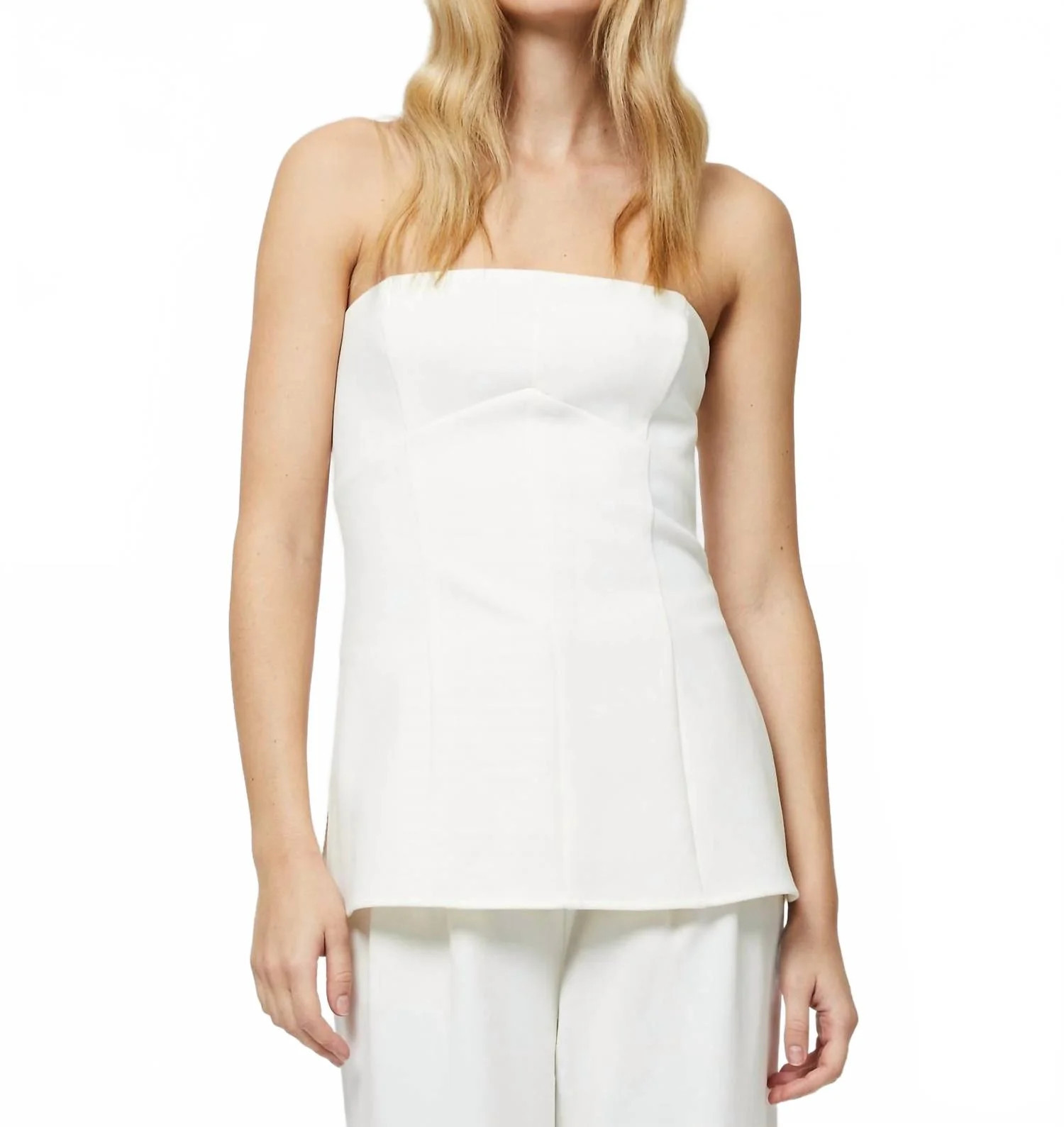 Luna Strapless Top In Cream | Shop Simon