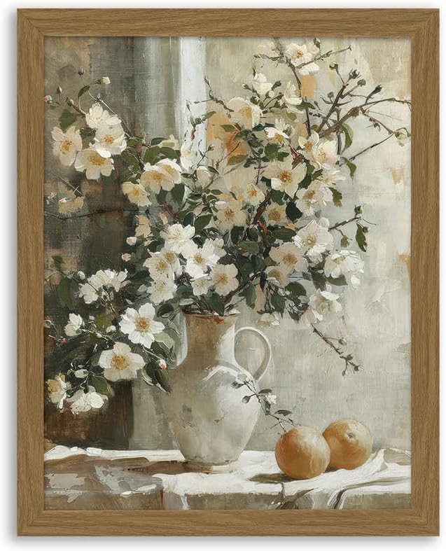 Amazon.com: XMMPOT Flowers Lemons Canvas Wall Art: Framed Wall Art for Living Room- Vintage Natur... | Amazon (US)
