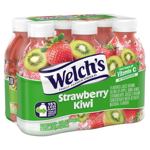 Welch's Strawberry Kiwi Drink, 10 Fl Oz On-the-Go Bottle (Pack of 6) - Walmart.com | Walmart (US)