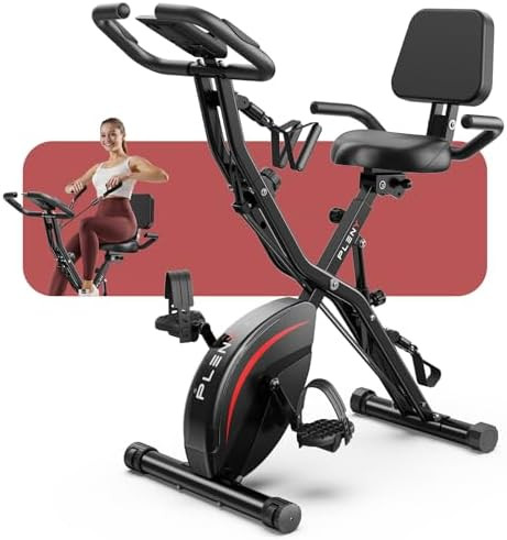 Pleny Folding Exercise Bike, 5 IN 1 Stationary Bikes for Home 6.6 LBS Flywheel, 330LB Weight Capa... | Amazon (US)