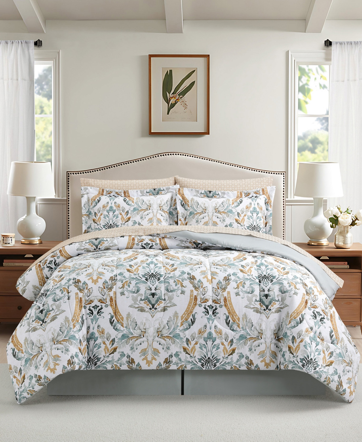 Sunham Catherine 8-Pc. Comforter Sets - Gold, Sage | Macy's