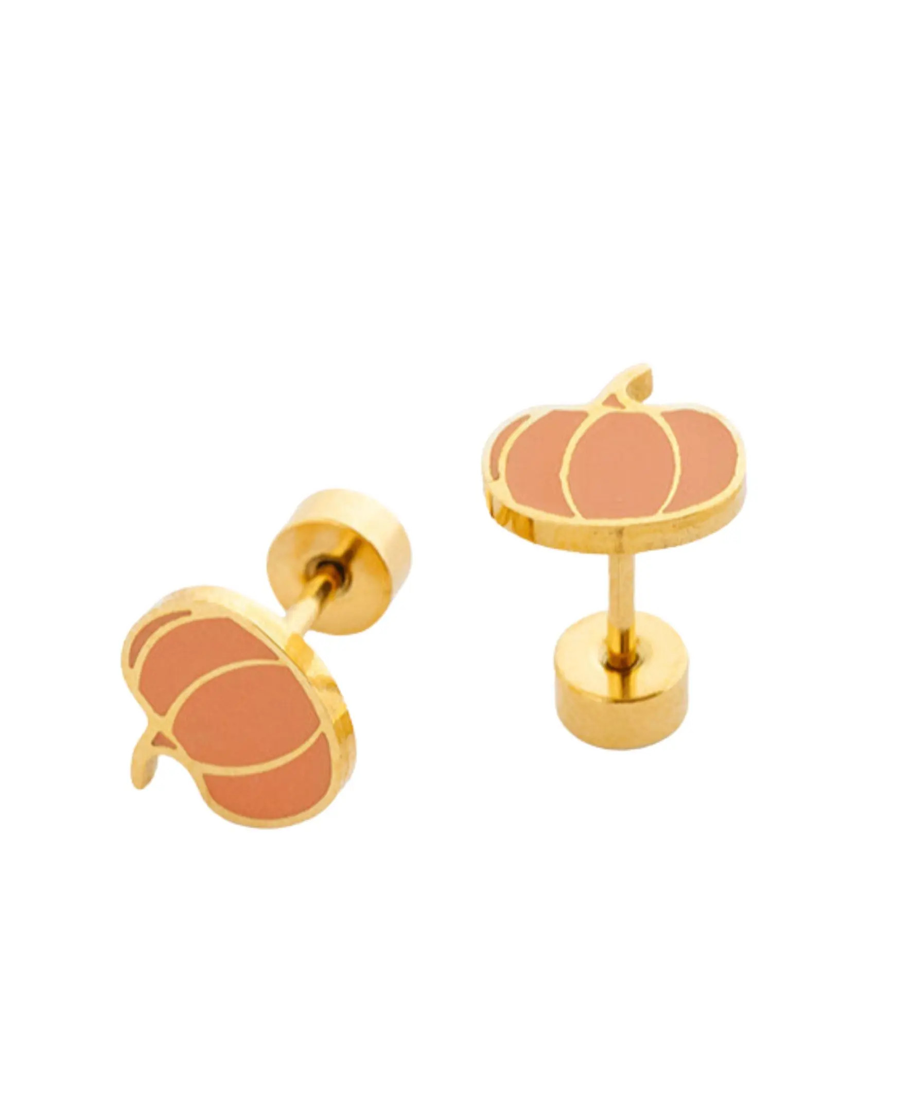 Pip Pop Girls' Pumpkin Flatback Stud Hypoallergenic Earrings | Nordstrom | Nordstrom