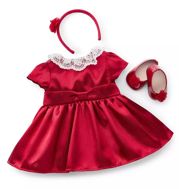 American Girl® x Janie And Jack Holly-Red Party Dress For Bitty Baby® | Janie and Jack