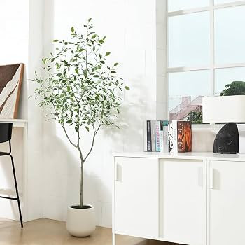Fopamtri Artificial Ficus Silk Tree Fake Plants 180 cm Artificial Plants Indoor, Fake Ficus Tree ... | Amazon (UK)