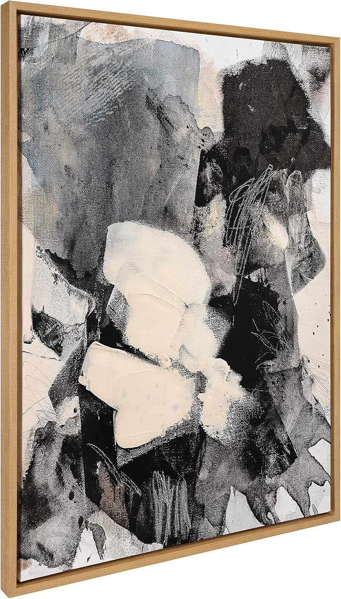 Kate and Laurel Sylvie Painted Flow III Framed Canvas Wall Art by Amy Lighthall, 28x38 Natural, M... | Amazon (US)