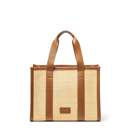 Small Henley Tote
        Natural Chevron Raffia & Smooth Tan | Aspinal of London