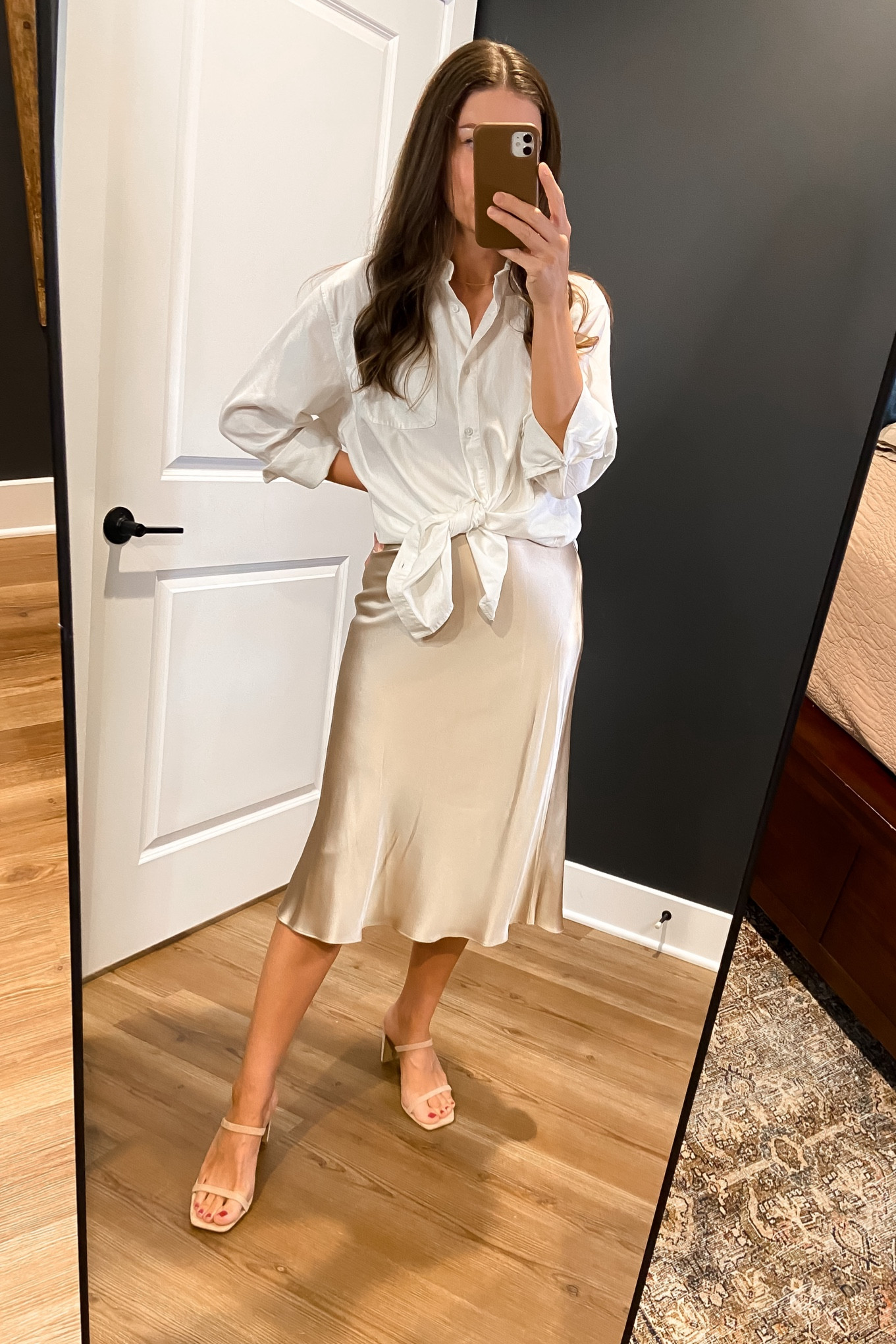 How to style a white button down shirt with a skirt! Check out my LTK for more white button down outfits

#LTKshoecrush #LTKstyletip