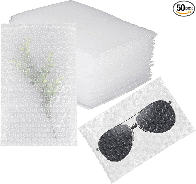 6 Inch x 10 Clear Bubble Out Bag&Pouches, 50PCS Cushioning Bags, Double Walled Bags Thickening Sh... | Amazon (US)