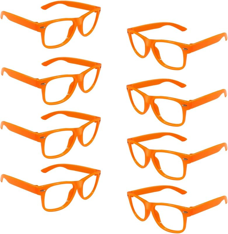8/20 Packs Kids/Adult Frame Only No Lens Orange/Multicolor Glasses Party Favors Supplies | Amazon (US)