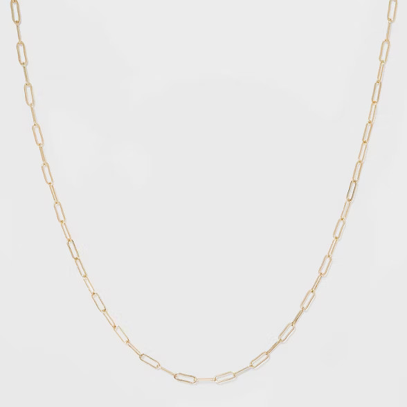 Paper Clip Chain Short Necklace - A New Day™ Gold | Target