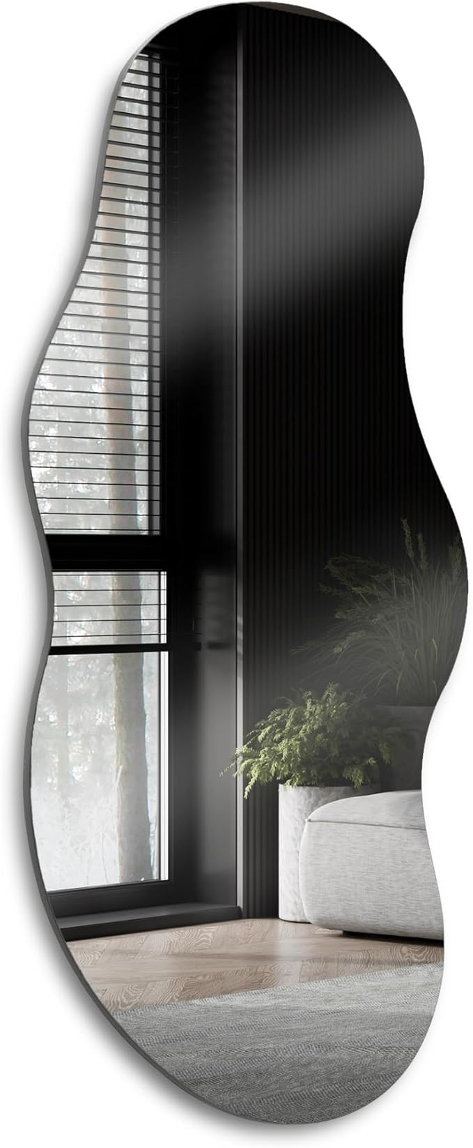 46"x21" Irregular Full Length Wall Mirror, Frameless Cloud Shape Decorative Mirror for Livingroom... | Amazon (US)