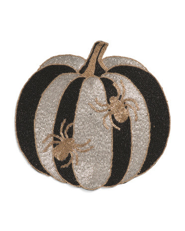 Figural Pumpkin Spider Beaded Placemat | TJ Maxx