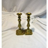 Brass Candlesticks, Pair Of Old Colonial Beehive Vintage Candle Holders | Etsy (US)