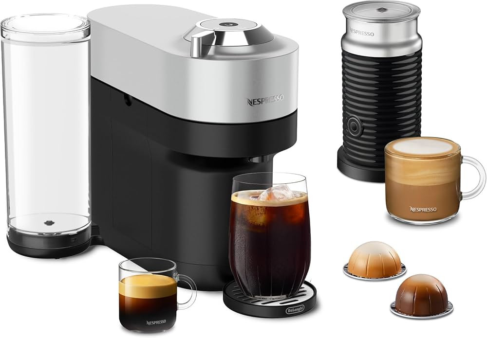 Nespresso Vertuo Pop+ Deluxe by De'Longhi with Aeroccino, Silver | Amazon (US)
