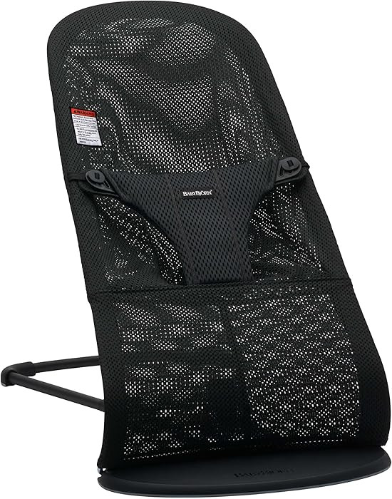 BabyBj\u00f6rn Bouncer Bliss, Black Frame, Mesh, Black 2-in-1 Adjustable Baby Bouncer Seat and To... | Amazon (US)