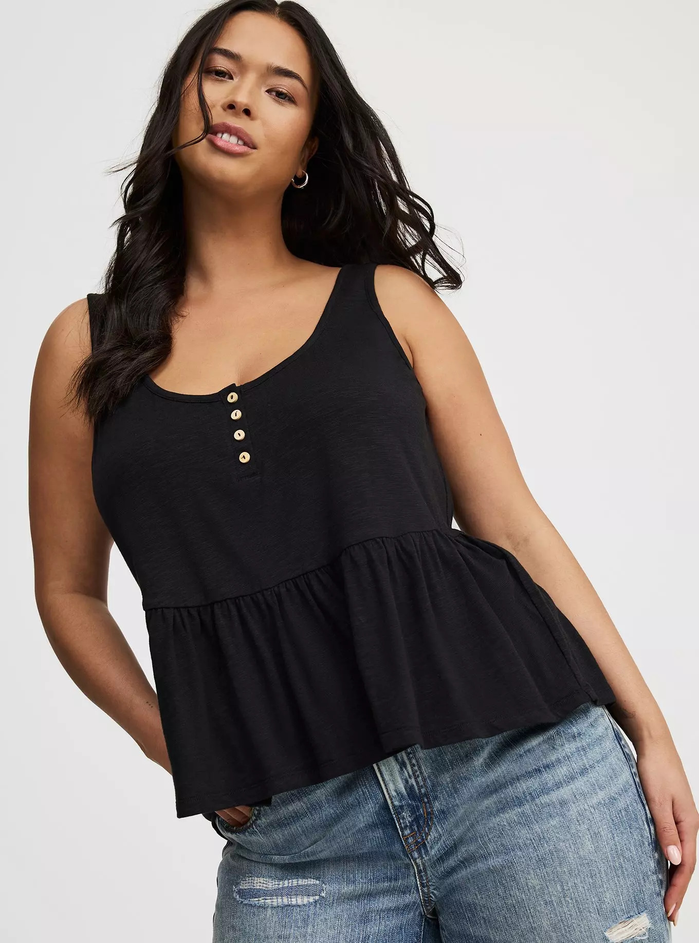 Babydoll Henley Top | Torrid (US & Canada)
