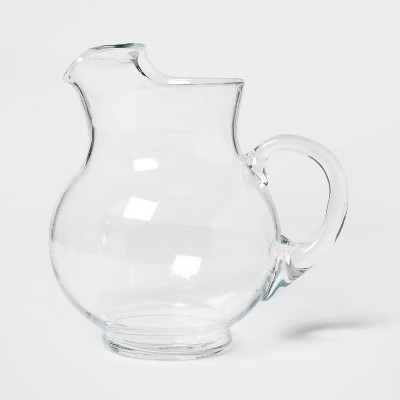 90.6 fl oz Glass Round Pitcher with Handle - Threshold™: Traditional Clear Beverage Server, BPA... | Target